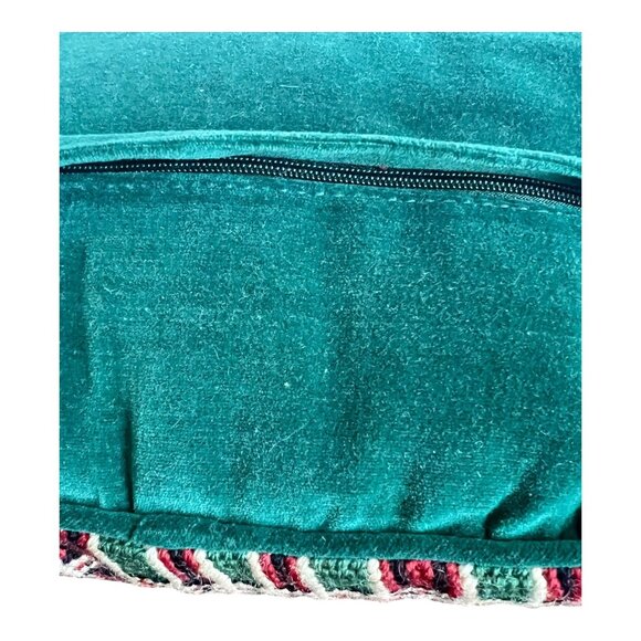 Vintage Merry Christmas Tapestry Throw Accent Pillow 10&quot;x16&quot; Green Pla - Picture 3 of 4